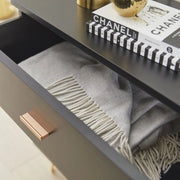 Monroe Solid Wood Black Chest of 3 Drawers - Lucy And Phil Academy