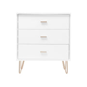 Monroe Solid Wood White Chest of 3 Drawers - Lucy And Phil Academy