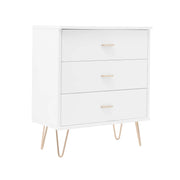 Monroe Solid Wood White Chest of 3 Drawers - Lucy And Phil Academy