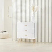 Monroe Solid Wood White Chest of 3 Drawers - Lucy And Phil Academy