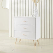 Monroe Solid Wood White Chest of 3 Drawers - Lucy And Phil Academy