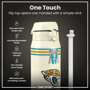 NFL x ION8 Insulated Steel Water Bottle, NFL Jaguars, 750ml (24oz) - Lucy And Phil Academy