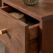 Scandinavian Walnut Logan Narrow Bedside Table - Lucy And Phil Academy