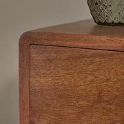 Scandinavian Walnut Logan Narrow Bedside Table - Lucy And Phil Academy