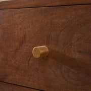 Scandinavian Walnut Logan Narrow Bedside Table - Lucy And Phil Academy