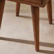 Scandinavian Walnut Logan Narrow Bedside Table - Lucy And Phil Academy