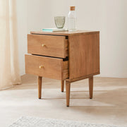 Scandinavian Light Walnut Oslo Bedside Table - Lucy And Phil Academy