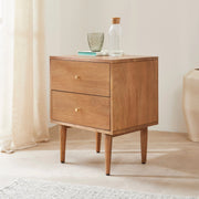 Scandinavian Light Walnut Oslo Bedside Table - Lucy And Phil Academy