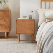 Scandinavian Light Walnut Oslo Bedside Table - Lucy And Phil Academy