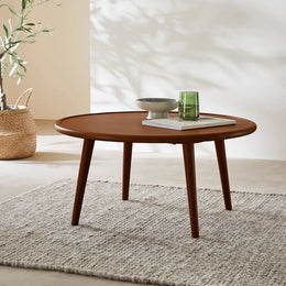 Scandinavian Walnut Round Coffee Table - Lucy And Phil Academy