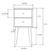 Scandinavian White Oak Logan Narrow Bedside Table - Lucy And Phil Academy