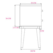 Scandinavian White Oak Logan Narrow Bedside Table - Lucy And Phil Academy