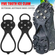 Unisex Men 5 Teeth Ice Gripper For Shoes Crampons Ice Gripper Spike Grips Cleats For Snow Studs Non-Slip Climbing Hiking Covers Michan Direct