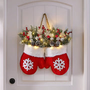 Christmas Garland Creative Glove Shaped Simulated Flower Wreath Window Door Gate Decoration Door Sign Xmas Party Decoration Michan Direct