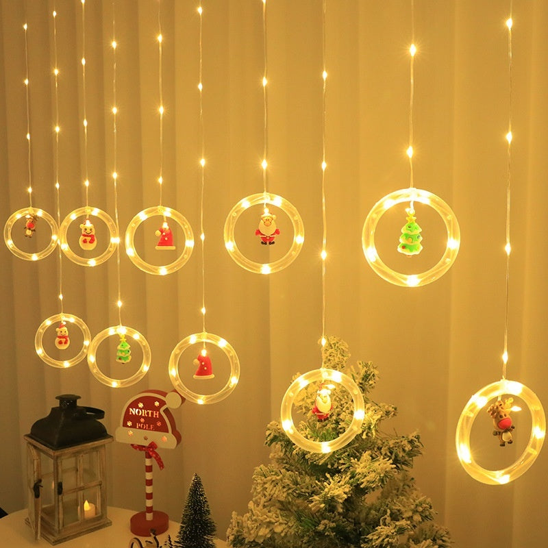 LED Christmas Curtain Lights, Indoor Scene Decoration, Creative Curtain Lights, Christmas Atmosphere Flashing Lights Michan Direct