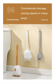 Rubber Head Toilet Brush Soft Non-slip Cleaning Brush Wall Hanging Floor Super Decontamination Bathroom Cleaning Tool - Lucy And Phil Academy