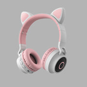LED Light Cat Ear Headphones Wireless Bluetooth 5.0 Headset Portable Foldable Kids Headphone With Microphone Best Gift Michan Direct