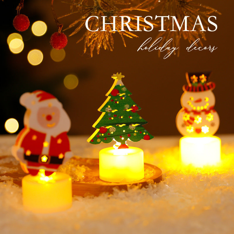 LED Electronic Candle Lights Christmas Trees Santa Claus Snowmen Creative Candles Small Night Lights Home Decorative Ornaments Michan Direct