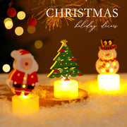 LED Electronic Candle Lights Christmas Trees Santa Claus Snowmen Creative Candles Small Night Lights Home Decorative Ornaments Michan Direct