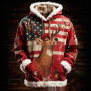 European And American Winter Merry Christmas Hoodie With Pocket Michan Direct