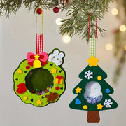 4pcs Christmas Felt Applique Kit, Handmade Ornament Material Set HolidayDecorations, Four Styles Santa Claus, Wreath, Christmas Tree, Crystal Ball, 1 Set Of Materials, Suitable For Festive Gifts, Michan Direct