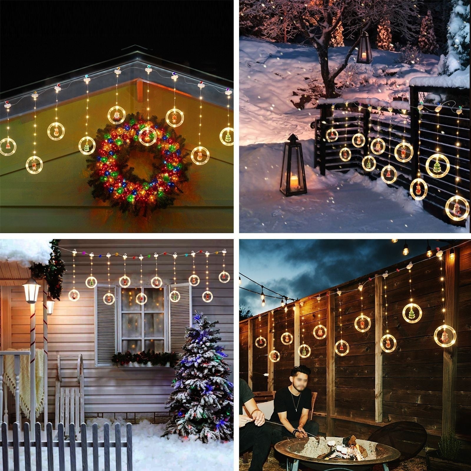 LED Christmas Curtain Lights, Indoor Scene Decoration, Creative Curtain Lights, Christmas Atmosphere Flashing Lights Michan Direct