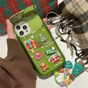 Xmas Santa Claus Cute Elk Hat Pendant Flip Christmas Phone Case For I Phone 15 14 13 12 11 Pro Max Pro Silicone Protection Cover Michan Direct
