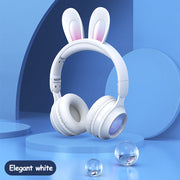 LED Rabbit Ear Wireless Headphones - RGB Light Up Bluetooth 5.0 Headset for Kids & Teens Michan Direct