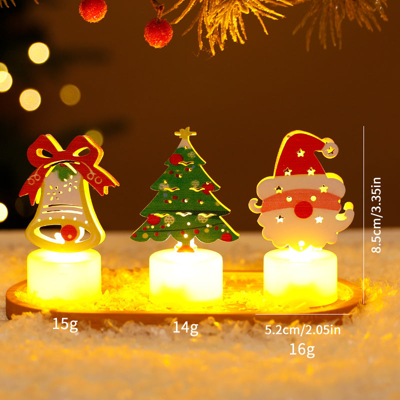 LED Electronic Candle Lights Christmas Trees Santa Claus Snowmen Creative Candles Small Night Lights Home Decorative Ornaments Michan Direct