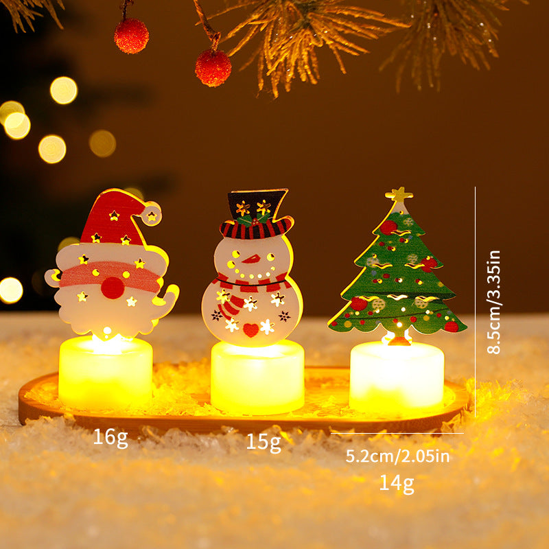 LED Electronic Candle Lights Christmas Trees Santa Claus Snowmen Creative Candles Small Night Lights Home Decorative Ornaments Michan Direct