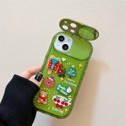 Xmas Santa Claus Cute Elk Hat Pendant Flip Christmas Phone Case For I Phone 15 14 13 12 11 Pro Max Pro Silicone Protection Cover Michan Direct