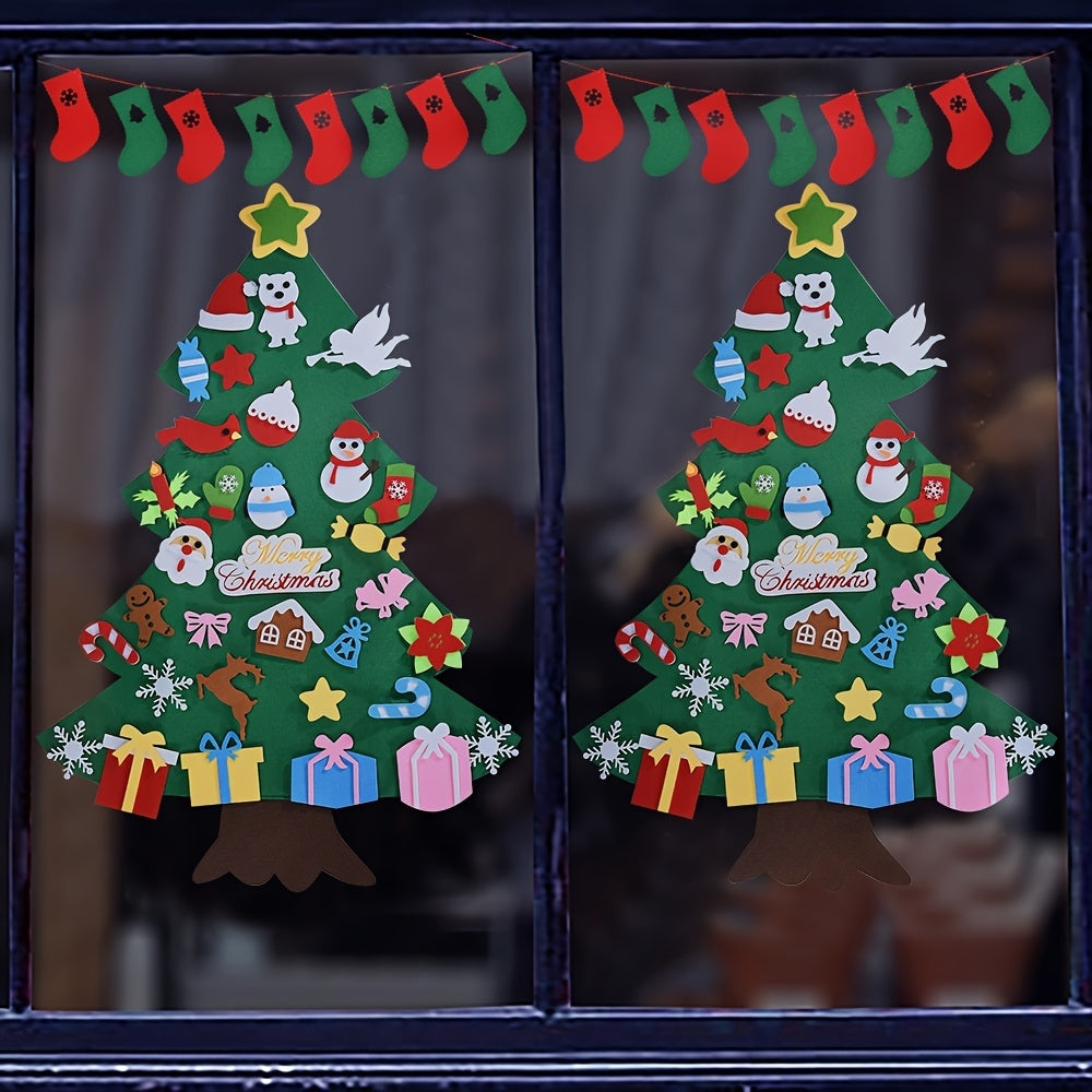 Felt Christmas Tree Or Snowman Holiday Decoration, Perfect For Homes, Classrooms, Offices, And Party Venues, Versatile Seasonal Decor, Festive Wall Art, Christmas Decorations, Best For Christmas, Ch Michan Direct