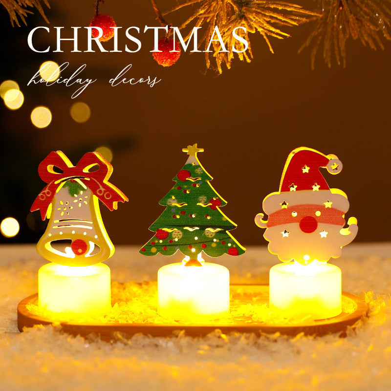 LED Electronic Candle Lights Christmas Trees Santa Claus Snowmen Creative Candles Small Night Lights Home Decorative Ornaments Michan Direct