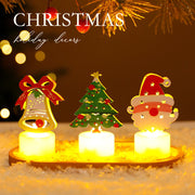 LED Electronic Candle Lights Christmas Trees Santa Claus Snowmen Creative Candles Small Night Lights Home Decorative Ornaments Michan Direct