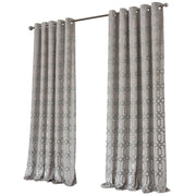 Luxe Geo Velvet Eyelet Curtains Champagne Thermal Insulated Soundproof Light Blocking Drapes for Bedroom & Lounge by OLIVIA ROCCO - Lucy And Phil Academy