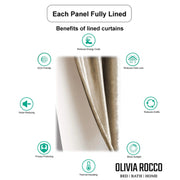 Luxe Geo Velvet Eyelet Curtains Champagne Thermal Insulated Soundproof Light Blocking Drapes for Bedroom & Lounge by OLIVIA ROCCO - Lucy And Phil Academy