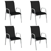 vidaXL 5 Piece Outdoor Dining Set Steel Black Lucy And Phil Academy Lucy And Phil Academy