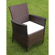 vidaXL 7 Piece Outdoor Dining Set with Cushions Poly Rattan Brown Lucy And Phil Academy Lucy And Phil Academy