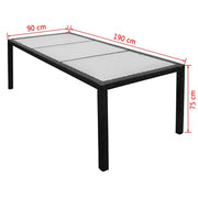 vidaXL 9 Piece Outdoor Dining Set with Cushions Poly Rattan Black Lucy And Phil Academy Lucy And Phil Academy