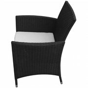 vidaXL 9 Piece Outdoor Dining Set with Cushions Poly Rattan Black Lucy And Phil Academy Lucy And Phil Academy