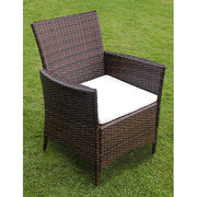 vidaXL 9 Piece Outdoor Dining Set with Cushions Poly Rattan Brown Lucy And Phil Academy Lucy And Phil Academy