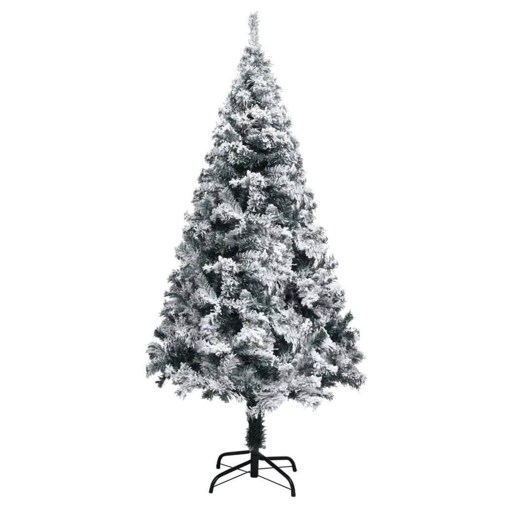 vidaXL Artificial Christmas Tree with Flocked Snow Green 150 cm PVC Lucy And Phil Academy Lucy And Phil Academy