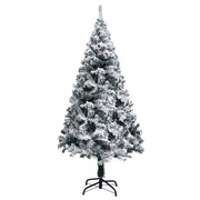 vidaXL Artificial Christmas Tree with Flocked Snow Green 150 cm PVC Lucy And Phil Academy Lucy And Phil Academy