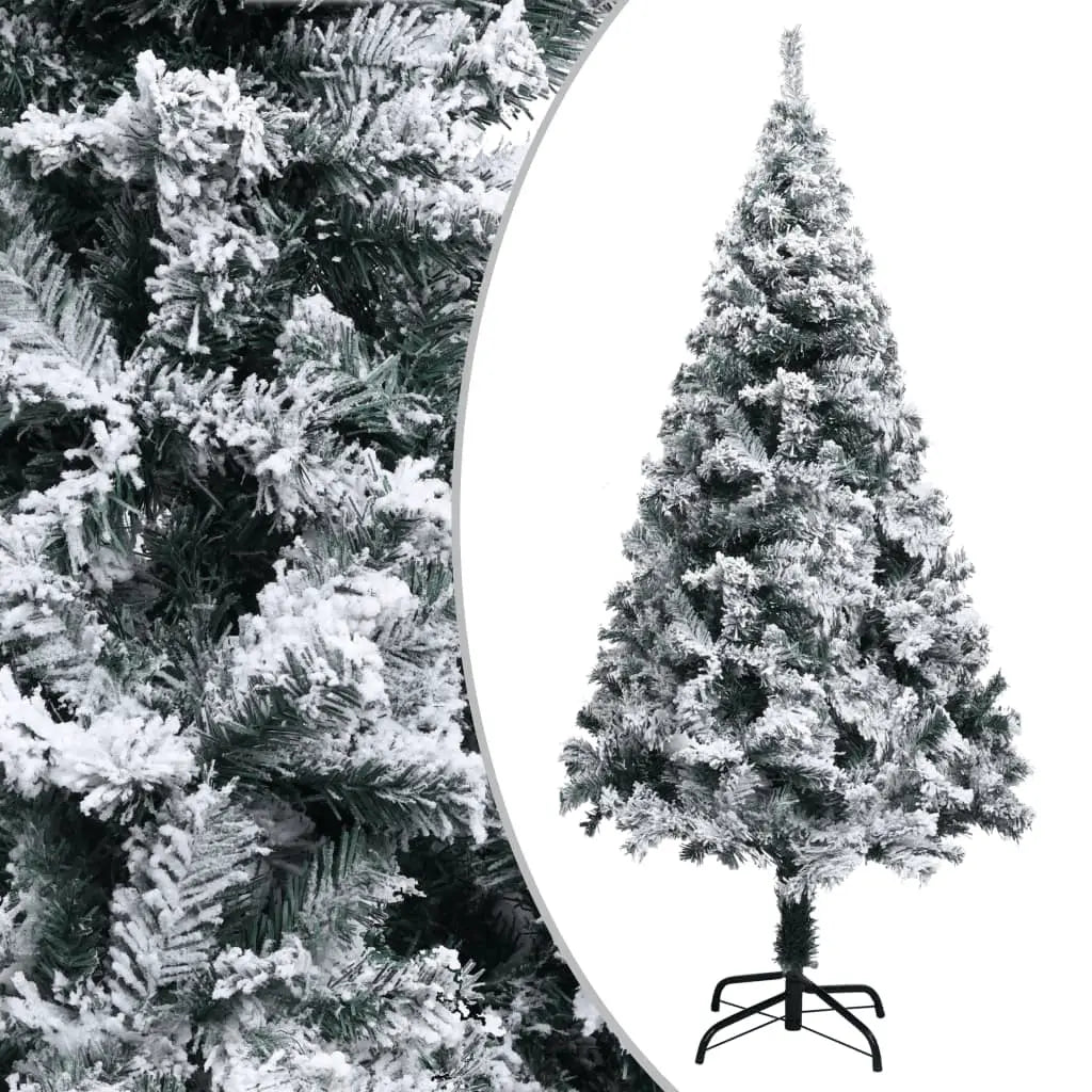 vidaXL Artificial Christmas Tree with Flocked Snow Green 150 cm PVC Lucy And Phil Academy Lucy And Phil Academy