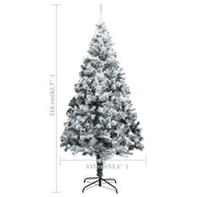 vidaXL Artificial Christmas Tree with Flocked Snow Green 210 cm PVC Lucy And Phil Academy Lucy And Phil Academy
