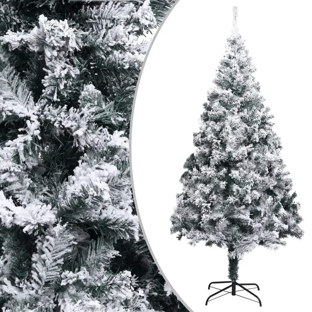 vidaXL Artificial Christmas Tree with Flocked Snow Green 210 cm PVC Lucy And Phil Academy Lucy And Phil Academy