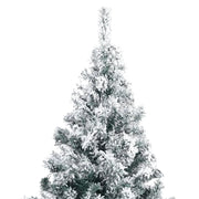 vidaXL Artificial Christmas Tree with Flocked Snow Green 210 cm PVC Lucy And Phil Academy Lucy And Phil Academy