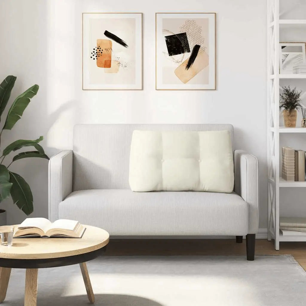 vidaXL Back Pillow Cream 80 x 24 x 50 cm Velvet Lucy And Phil Academy Lucy And Phil Academy