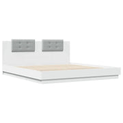 vidaXL Bed Frame with LED without Mattress White 160x200 cm Lucy And Phil Academy Lucy And Phil Academy