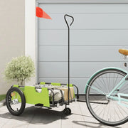 vidaXL Bike Trailer Green Oxford Fabric and Iron Lucy And Phil Academy Lucy And Phil Academy